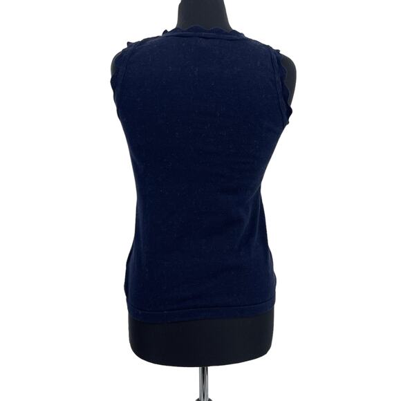 Banana Republic Factory Women’s Blue Sleeveless Scallop Hem Tank Sweater Size XS - Picture 3 of 8